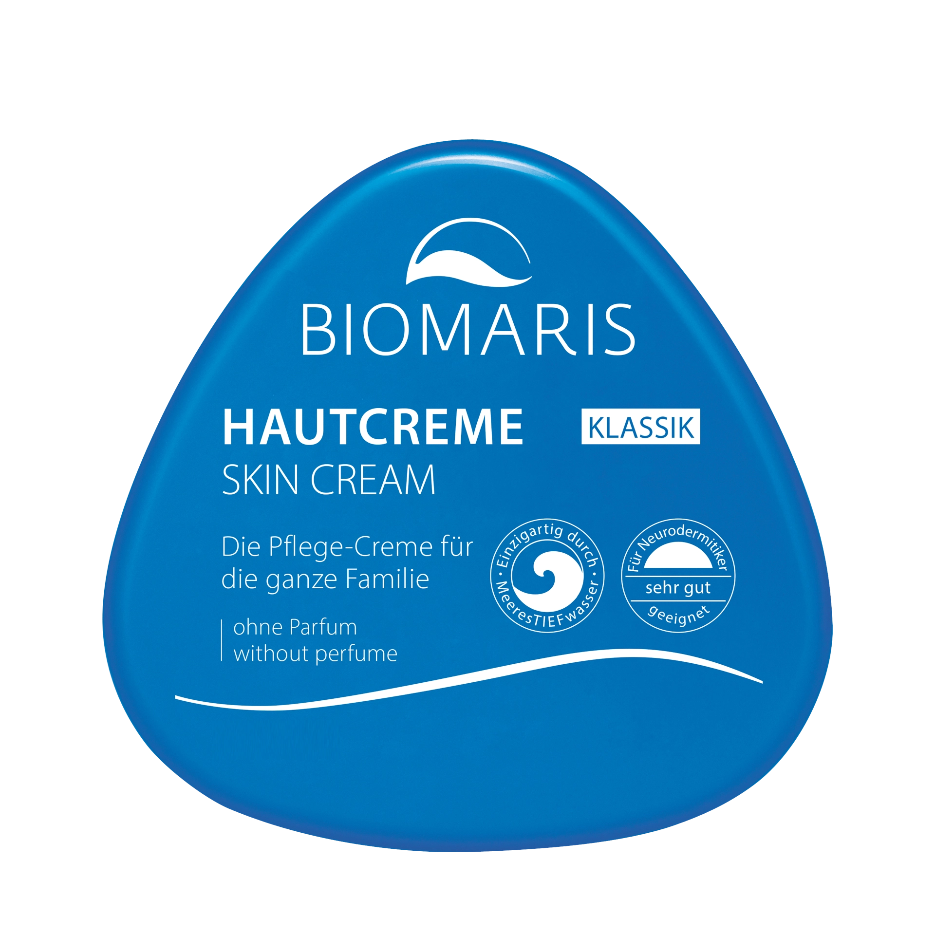 Hautcreme Klassik ohne Parfum in dreieckiger blauer Dose