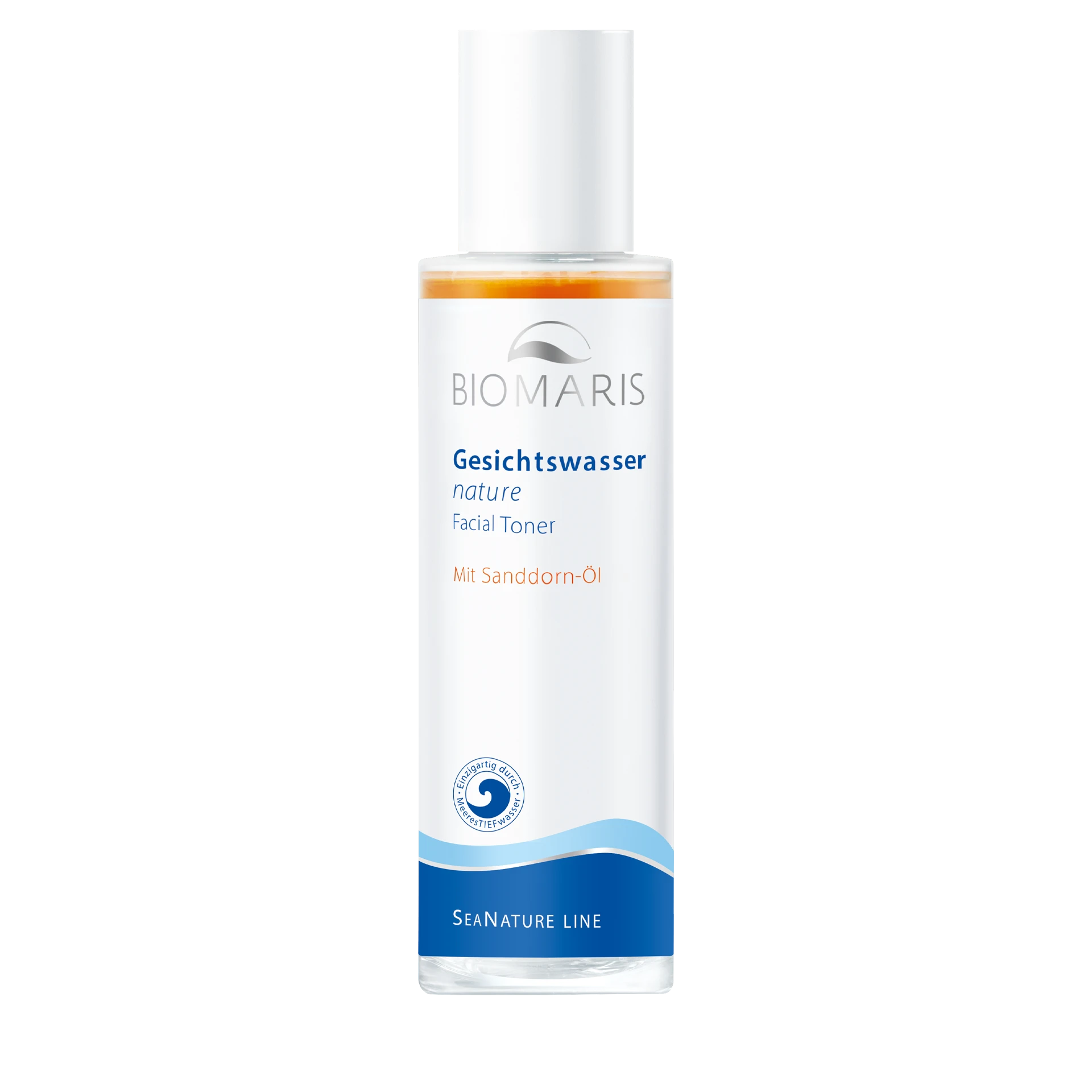 Gesichtswasser nature in transparenter Flasche mit weißem Schraubverschluss