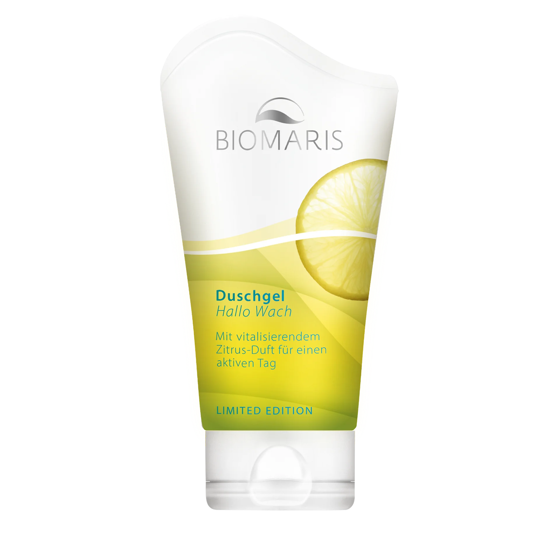 Duschgel Hallo Wach Duschgel „Hallo Wach“ mit Zitrusduft in gelb-weißer Tube mit Klappdeckel