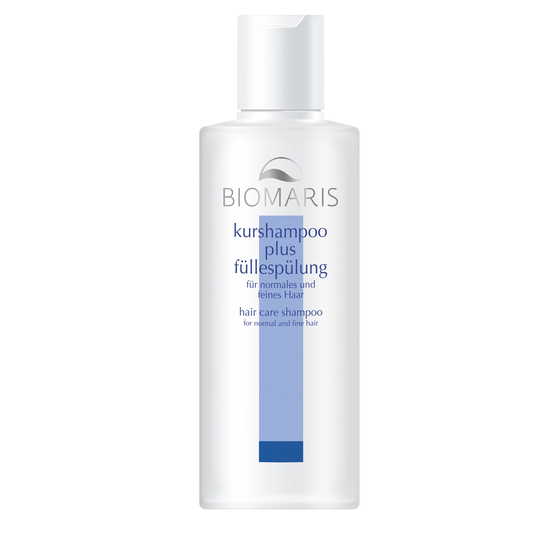 kurshampoo plus füllespülung Kurshampoo plus Füllespülung in weißer Flasche mit blauem mit Drückverschluss